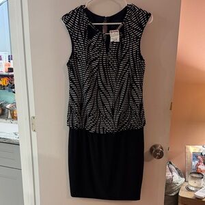 Frank Lyman Design Black and White Patterned Women's Dress